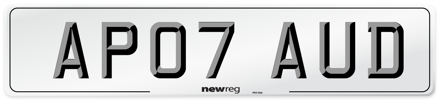AP07 AUD Number Plate from New Reg